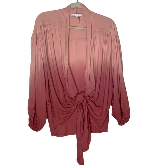 Young Fabulous & Broke two tone- pink V neck top. Size S - Picture 2 of 8